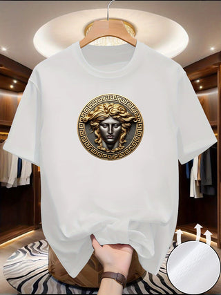 New round Neck Running T-shirt Men Summer Thin Top Art Printing Quick Dry Short Sleeve Breathable Fitness Sports T-shirt Wear