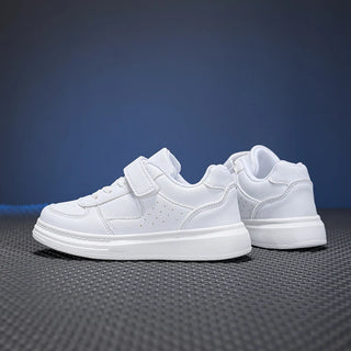 Breathable Sneakers Kids Boys Girls Sports Running Casual Shoe Leather Non-slip Soft Soled Children White Tennis Outdoor Shoes