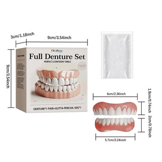 Silicone False Teeth Upper Lower Veneers Dentures Whitening Fake Teeth Confident Smile Comfortable Fit Teeth Orthodontic Tools