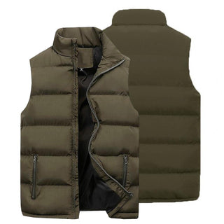 Mens Vest Jacket Men Autumn Warm Sleeveless Jackets Zipper Cotton Padded Thicken Cold Proof Plus Size Casual Straight Waistcoat