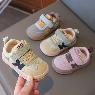 Spring Sport Shoes For Children PU Leather Boy's Girl's Sneakers Soft-soled Waterproof Infant Baby Ergonomics Kid's Sneakers