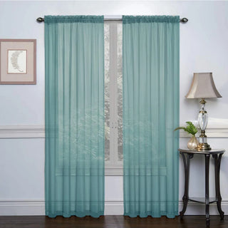Soild Color Sheer Curtains Semi Transparent Voile Grommet Glass Screen Window Curtains for Living Dining Room Tulle Drapes