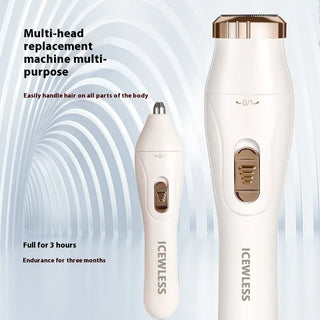 Women Electric Shaver Waterproof Painless Hair Trimmer for Bikini Body Legs Face Underarms Hair Removal Cordless