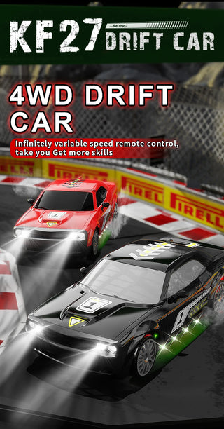 Teeggi 2.4G RC CAR With LED Light 4WD Remote Control Drift Cars Professional Racing Toys for Children Gifts VS GTR Model AE86