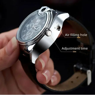 Outdoor Watch Inflatable Lighter Fashion Metal Gas Windproof Portable Open Flame Lighter Smoking Cool Personality Gift 2025 New