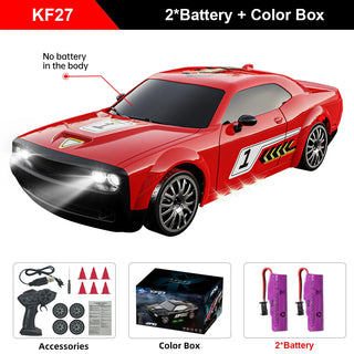 Teeggi 2.4G RC CAR With LED Light 4WD Remote Control Drift Cars Professional Racing Toys for Children Gifts VS GTR Model AE86