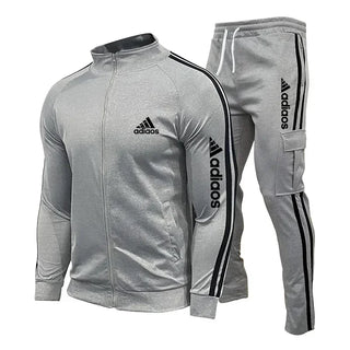 2025 New Men's Sportswear Set Sweatshirt +Sweatpants Zipper Stand Collar Sports Suit Jogging Fitness Men's Wear