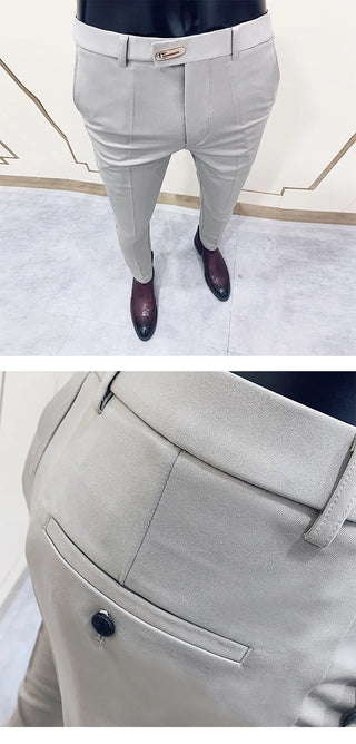 Men Suit Pants Dress Pantalone Hombre Stretch Slim Formal Trousers Calça Masculina Solid Color Casual Pants Fashion Men Clothing
