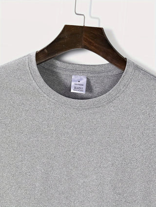 Men's summer 100% pure cotton fashionable casual loose geometric pattern REEF letter printed round neck short sleeved T-shirt