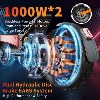 JOYOR S10-S-Z Folding Electric Scooter 1000W*2 Dual Motors 60V18AH High-capacity Battery 10*3.0 Widen Tires 75Km Max Range