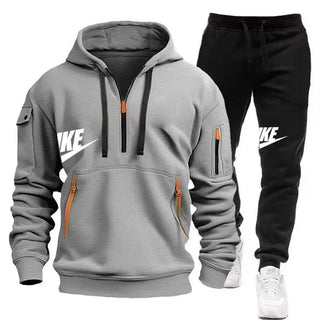 New men's autumn and winter suit zipper hoodie + trousers suit casual men's sportswear warm suit