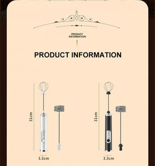 Handheld Double Stick Wireless Whisk Custard Foamer Mini Portable Blender Coffee Milk Three Speed Control Egg White Whipped USB