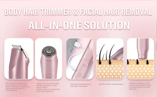 Electric Shaver for Women Female Epilator Electric Hair Removal 2 in 1 Woman's Razor for Body Legs Face Mustache Bikini Trimmer