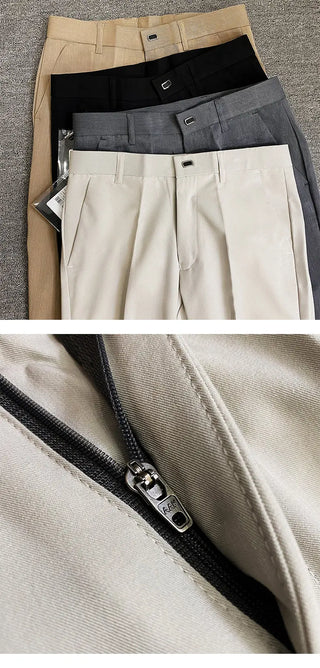 Men Suit Pants Hombre Pantalones 2026 Spring Stretch Slim Formal Trousers for Men Fashion Casual Stripe Dress Pants Men Clothing