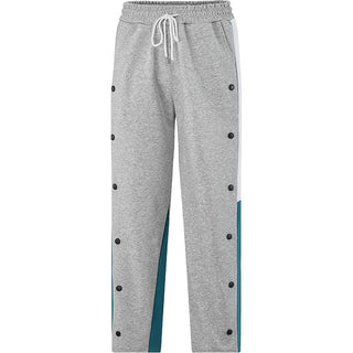 Men New Straight Pants Fashion Button Elastic Casual Trousers Spring Autumn Outdoor Breathable Comfort Pocket Sweat Pants Men