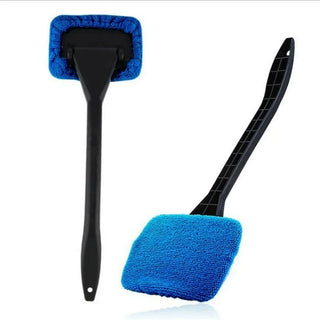Car Window Cleaner Brush Kit Microfiber Windshield Cleaning Tool Auto Interior Glass Wash Wiper Long Handle Reusable Cloth Pad