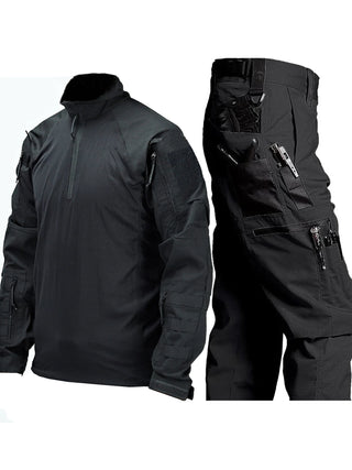 Men's Tactical Two Pieces Sets Outdoor Shirts and Pants Suit Camo Uniform Frog Suit Airsoft Clothes SWAT Paintbal Work Cargo Set