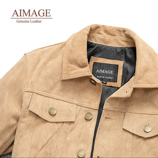 Men Suede cowhide coat Classic England style Suede leather jacket