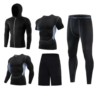 5 Pcs Men's Tights Workout Fitness Training Tracksuit