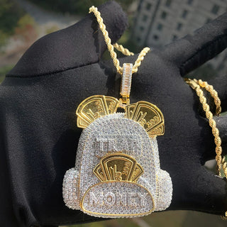 Hip Hop 5A+ CZ Stone Bling Iced Out MONEY bag Jewelry