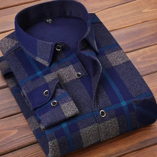 Men's Casual Long Sleeve Plaid Shirt