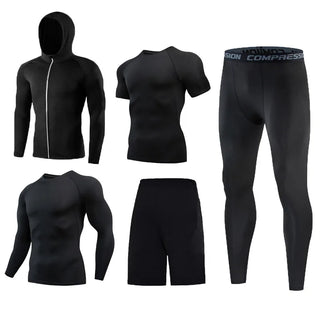 5 Pcs Men's Tights Workout Fitness Training Tracksuit