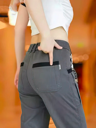 Elastic Stretch Cotton Straight Tactical Gear Pocket Cargo Pants Men Outdoor Casual Trousers Sport Brown Sweatpants Male