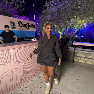 Weird Puss Elegant Simple 2 Piece Set Women 2024 Fall Trend Casual Sweatshirts+Pleateda-Line Skirt Classic Matching Streetwear