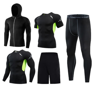 5 Pcs Men's Running Tight Workout Fitness Training Tracksuit