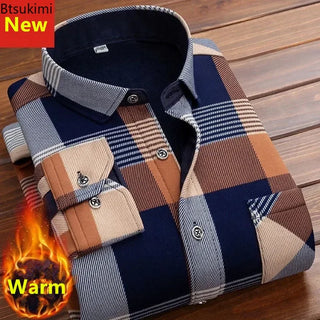 Men's Casual Long Sleeve Plaid Shirt