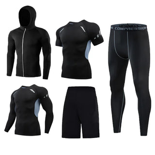 5 Pcs Men's Running Tight Workout Fitness Training Tracksuit