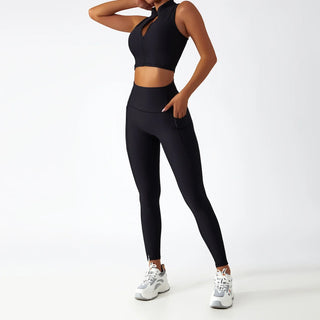 Custom LOGO Breathable Women Zipper Tank Top Yoga