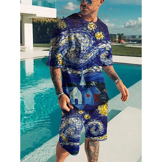 Men's 2-piece Summer Fashion Casual Short-sleeved outfit