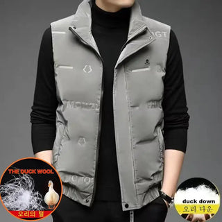 Winter Down Jacket Men's Golf Jackets Vest White Duck Down Waistcoat Zipper Luxury Windproof Waterproof Keep Warm Man Golf Coats