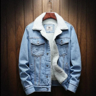 Denim Jackets Man Padding with Sheep jeans coat