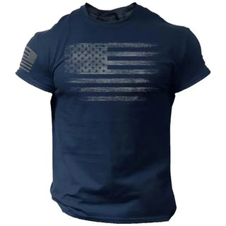 Gym Men's T-shirt 3d Print USA Flag T Shirt Oversized Casual Short-sleeved Summer Sportswear Men Clothing