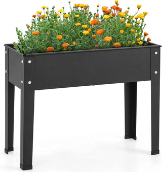 Raised Garden Bed Metal Planter Box with Legs Drain Hole Outdoor Indoor Elevated Garden Box for Vegetable Flower Herb Fruit Stan