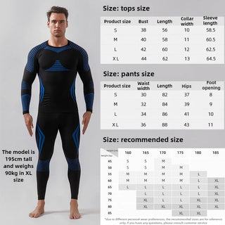 Men Women Ski Thermal Underwear Sets