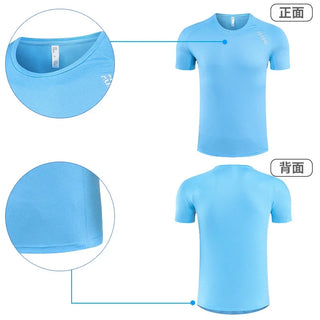 Men's Quick-drying Round Neck Summer Sport T-shirt Marathon Running Training Gym Sport Shirt Tops Shorts Sleeve Fitness For Male