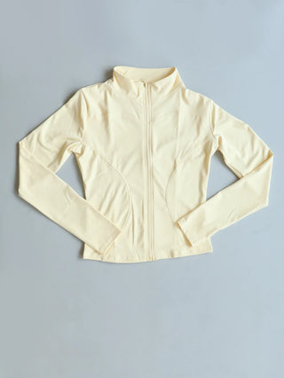 Fitfemme Women's Slim Fit Sports Jacket - High Neck, Full Zip, Long Sleeve, Multiple Colors for Yoga & Workout