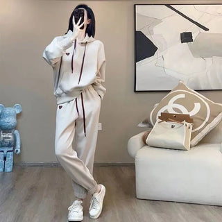 Tracksuit Casual Outfits 2023 Spring Autumn New Fashion Hooded Sweater Loose With Slim Leggings Two Piece Sets For Women