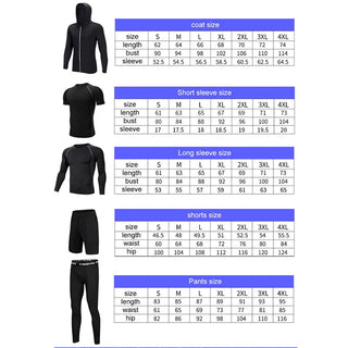 5 Pcs Men's Running Tight Workout Fitness Training Tracksuit