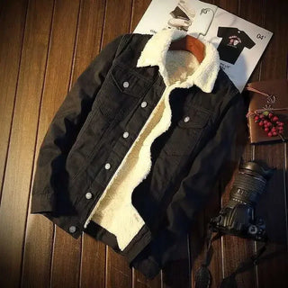 Denim Jackets Man Padding with Sheep jeans coat
