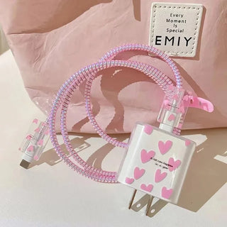 Cherry Frosted Style Charger Cable Protection Cover For iphone US 18/20W Adapter Protector Case Data Line Cord Winder Protective