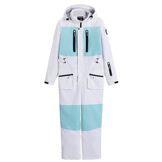 Skiing Jumpsuit Men Women One-piece Ski Suit Winter Outdoor Windproof Waterproof Ski Overall Snowboarding Suit Ski Jacket+Pants