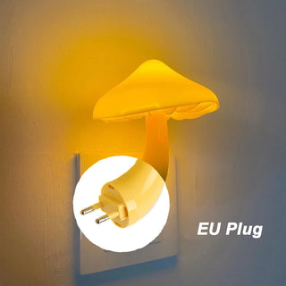 EU US Plug LED Night Light Mushroom Wall Socket Lights Lamp for Bedroom Home Decoration Light-controlled Sensor lamp