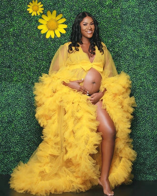 Customized Puffy Tulle Maternity Dress Gown for Photo Shoot