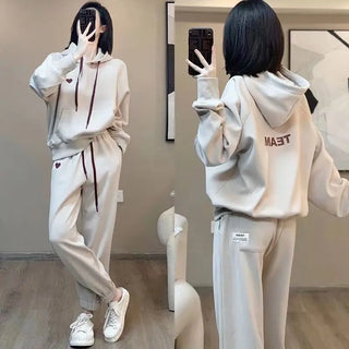 Tracksuit Casual Outfits 2023 Spring Autumn New Fashion Hooded Sweater Loose With Slim Leggings Two Piece Sets For Women