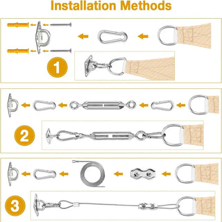 52pcs Sun Shade Sail Hardware Kit for Rectangle Triangle Sun Shade Sails Canopy Installation 304 Stainless Steel Accessories Set