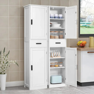 67“ Tall Bathroom Cabinet, Storage Cabinet with 4 Shelves & 2 Doors, Narrow Storage Cabinet for Bathroom, Living Room, Ho
